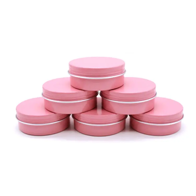 Magazzino 25ml 25g di Metallo di Piccole Dimensioni cosmetico barattolo di latta di imballaggio rosa vaso di alluminio