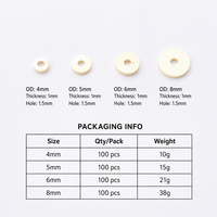 XINYU Perles entretoises plates en laiton plaqué or 18 carats, épaisseur 1 mm, 100 pièces/paquet, disques en vrac 4 mm/5 mm/6 mm/8 mm, apprêts pour bijoux de bracelet