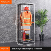 Armoire à vêtements pour pompiers en acier inoxydable, armoire à vêtements pour pompiers, cintre rotatif à 360 degrés pour plusieurs personnes
