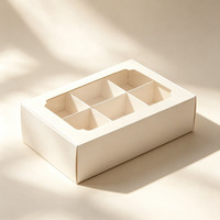 Boîte à macarons rectangulaire en papier kraft recyclable, emballage de boulangerie, emballage jetable pour beignets et macarons, boîtes en papier kraft