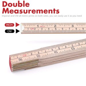 Règle pliante en bois 2M règle <span class=keywords><strong>pliable</strong></span> avec des mesures en pouces et métriques pour les ingénieurs électriciens charpentier - Product Image 5