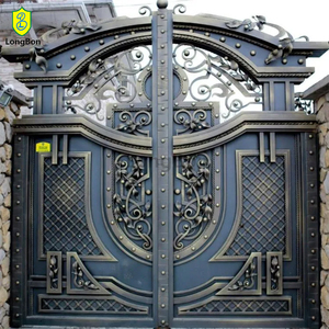 Cancello in ferro battuto a buon mercato decorativo nero di alta qualità ornamentale giardino di casa - Product Image 1