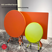 Table ronde pliable moderne en acier inoxydable à double couche pour petit appartement, location de maison, salle à manger, usage domestique, devoirs, extérieur, stand