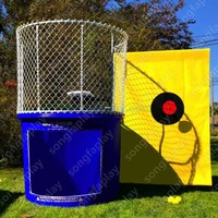 Dunk Tank Gonflable en Métal, Jeu Aquatique de Lancer, Amusement pour Carnavals, Enfants et Adultes, Location pour Fêtes, Équipements de Parc d'Attractions, Manèges de Carnaval