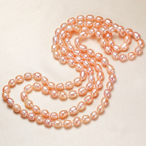 Muttertag geschenk Long Size Knot Doppels chicht Süßwasser Perlenkette Barock Perle Perle Pullover Kette Choker Halskette Kragen - Product Image 6