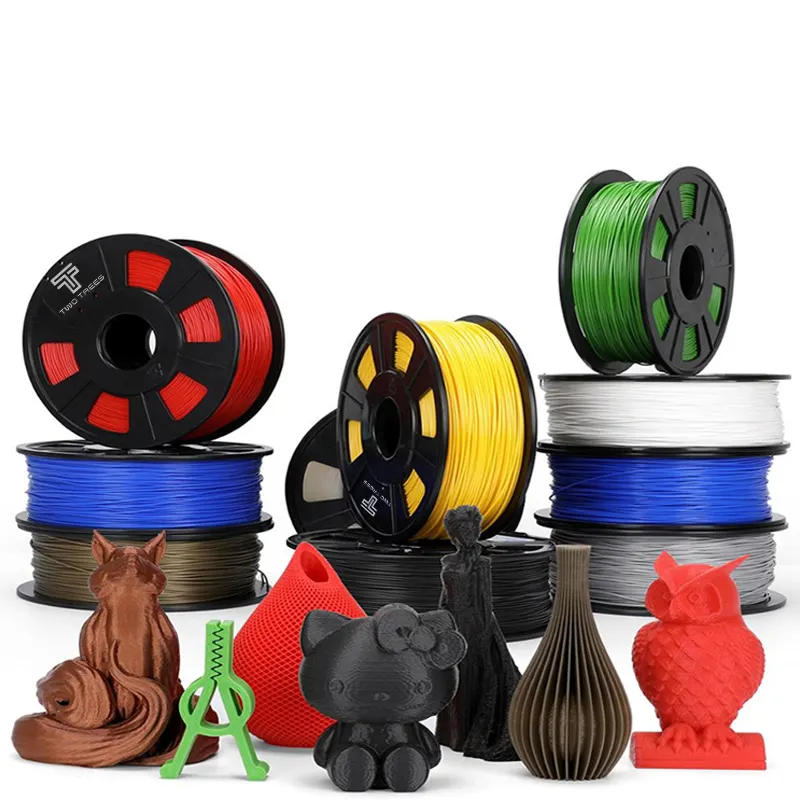 TWOTREES High quality 1kg/roll 3d printer filament 1.75mm PLA/ABS/PCL/PETG/TPU/WOOD/PLA Silk Plastic Rods 3d printing Filaments