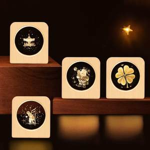 Ventes chaudes en 2026 Boule de cristal Veilleuse 3D Veilleuse créative Décoration Lampe LED en bois pour chambre à coucher avec enfants garçons filles - Product Image 3