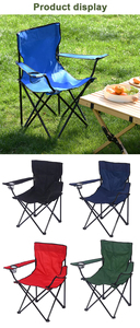 Chaises pliantes en acier et aluminium bleues et noires pour camping, pique-nique, plage et autres activités sportives – Vente en gros - Product Image 2