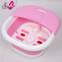 Ensemble de baignoire pour les pieds pliable électrique avec sel de bain pour les pieds et billes de gel, bassin de spa pour les pieds portable pour salon de beauté et usage domestique