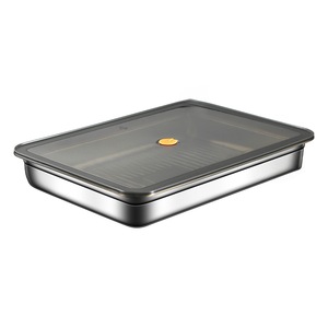 Boîte de rangement pour raviolis en acier inoxydable avec couvercle, récipient alimentaire épais et hermétique pour réfrigérateur, pour congélation des wontons - Product Image 2