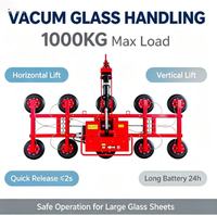 Dispositif de levage à vide pour verre de 1000 kg, pour la manutention horizontale et verticale de grandes plaques, avec grue de levage à vide pour verre