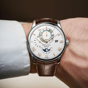 Reloj Mecánico Automático para Hombre de la Marca Original BORMAN, Diseño Creativo con Correa de Cuero, Resistente al Agua, con Esfera de Agujas - Product Image 3