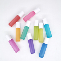 Flacon à bille en verre rechargeable vide, couleurs pastel, format voyage, 10 ml, pour emballage d'huile