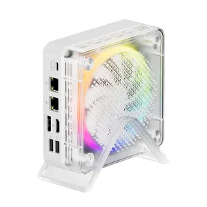 TOPTON Ice Soul Series Mini PC AMD Ry-zen 7 7735HS RGB Light PCIE4.0 2.5G Dual LAN USB4.0 Mini Gamer PC Computer 4K 8K NUC WiFi6