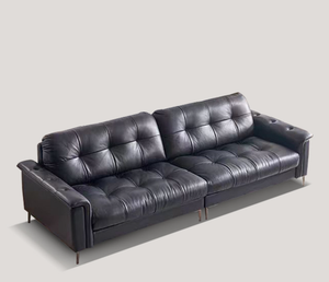 Juego de Sofás de Estilo Moderno de Mediados de Siglo, Tres Plazas, Respaldo Recto, Patas Altas, para Sala de Estar, Tamaño Pequeño, Retro, Minimalismo Italiano, Negro - Product Image 3