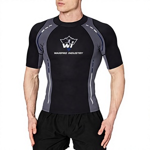 Men's Short Sleeve Rash Guard <b>Compression</b> <b>Shirt</b> for MMA BJJ Grappling Surfing Swimming Gym Training Custom Logo Wholesale - Product Image 1