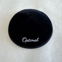 Kipá de Terciopelo Alemán de Lujo con Logotipo Personalizado Bordado, Yarmulke Personalizada para Bodas y Bar Mitzvahs