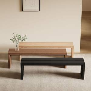 Solid Wood Bench Walnut <b>Pine</b> Black Durable Entryway Sofa <b>Bed</b> End Bench - Product Image 2