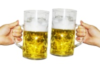 Chope à bière allemande Oktoberfest personnalisée de 600 ml / 1000 ml, en plastique, classique, avec forme gaufrée et poignée