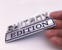Emblème de voiture en chrome 3D édition SHITBOX personnalisée, matériau ABS durable, badges d'emblèmes de voiture
