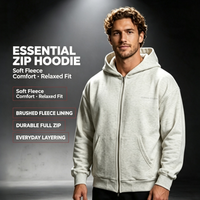 Survêtements pour hommes MH1280 en molleton français lourd 500 g/m², broderie 3D OEM, vêtements de sport, sweat à capuche zippé streetwear