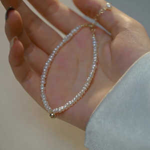 Pulsera de Perlas Redondas de Agua Dulce WENCHI para Mujer, Verano 2025, 16 cm con Cadena de Extensión de 3 cm para la Nueva Temporada - Product Image 5