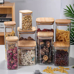 Bán Hot <span class=keywords><strong>Glass</strong></span> Lưu Trữ Jar Với Tre Nắp Vuông <span class=keywords><strong>Glass</strong></span> Jar <span class=keywords><strong>Glass</strong></span> <span class=keywords><strong>Container</strong></span> Với Gỗ Nắp - Product Image 3
