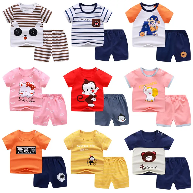 2020 Hot Sale Summer Children's Clothing Sets Different Design Baby Boy Clothing Sets 2pcs T-shirt kids clothes