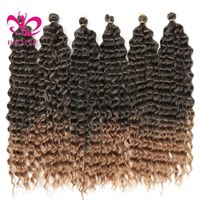 30 pouces Synthétique Vague Profonde Twist Crochet Cheveux Boucles Naturelles Crochet Tresses Ombre Tressage Extensions de Cheveux Pour Les Femmes
