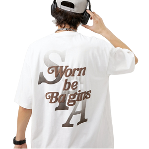 Camiseta de Jersey Estampada de Manga Corta, Personalizada, de Algodón, Informal, con Diseño Gráfico - Product Image 1