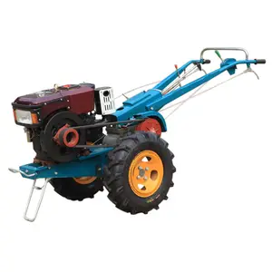 Cheap Mini Walk Behind Tractor Agriculture Manual Start Hand Held Tractor Two Wheel 12HP 6.00-14 Walking Tractor Tire For Sale