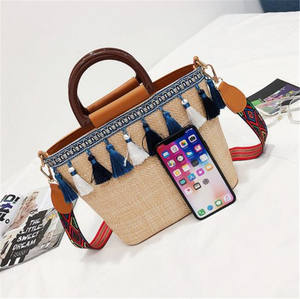 <span class=keywords><strong>Bolso</strong></span> de playa de paja de lujo para mujer de marca famosa de moda 2019, <span class=keywords><strong>bolso</strong></span> de bambú imitado para mujer, <span class=keywords><strong>bolso</strong></span> de playa - Product Image 2