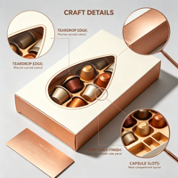 Boîte cadeau en papier pour capsules de café en forme de goutte d'eau, emballage personnalisé pour capsules de café