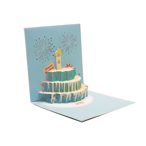 Tarjeta de Felicitación 3D con Pastel de Cumpleaños y Luces LED Cálidas, Personalizable en Varios Colores - Product Image 6