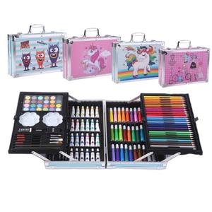 Ensemble <span class=keywords><strong>de</strong></span> Papeterie DIY Éducatif en Métal 145 Pièces avec Pinceaux pour Aquarelle Crayons <span class=keywords><strong>de</strong></span> Couleur Stylos Pastels et Planche à <span class=keywords><strong>Dessin</strong></span> - Product Image 1