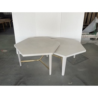 Table basse moderne 785 x 912 x 510 en bois blanc doré, mobilier de maison