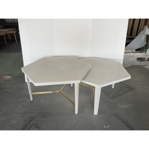 Mesa de Centro Moderna 785 X 912 X 510 en Blanco y Dorado, Mueble para el Hogar - Product Image 3