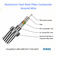 Kabel Serat Optik Mode Tunggal G.652D 110kV IEEE Std 1138-2021 OPGW 24/48 Core dengan Kawat Tanah Optik dan Baja Berlapis Aluminium ASTM B415