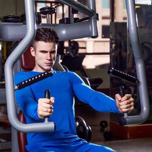 Nuova <span class=keywords><strong>palestra</strong></span> personalizzata indossare <span class=keywords><strong>abbigliamento</strong></span> da <span class=keywords><strong>uomo</strong></span> a compressione camicia, tinta unita elastico asciugatura rapida vestiti tuta sportiva - Product Image 3