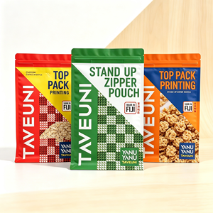 Bolsa con Cierre de Fondo Plano VMPET Personalizada OEM con Bajo MOQ, Resistente a la Humedad y al Olor, para Envasado de Avena, Harina, Granos, Proteína en Polvo y Alimentos para el Desayuno - Product Image 1