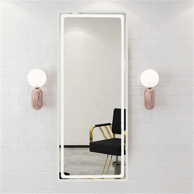 Siman salão de beleza, estação de espelho de ouro de alta qualidade, novo design, iluminação led, espelho de aço inoxidável