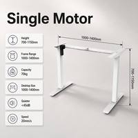 Base de bureau assis-debout ergonomique moderne à montage rapide, à moteur unique, 2 segments, réglable en hauteur, cadre de table peu encombrant 700-1150mm