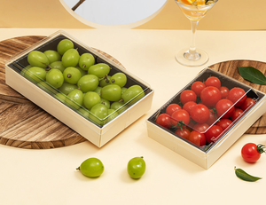 Boîte d'emballage en bois transparente, biodégradable, de qualité alimentaire, jetable, pour gâteaux, sushis, desserts, pâtisseries, cupcakes, beignets, brownies - Product Image 2