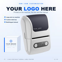 Printer Label Thermal 203DPI Logo Kustom OEM Lebar 57mm Pembuat Stiker Barcode Portabel untuk Toko Retail