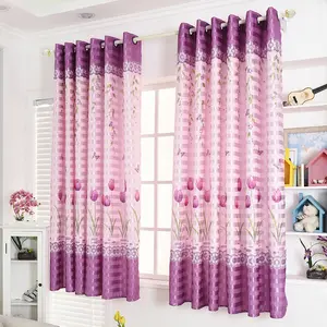 Bán buôn giá rẻ in giá rẻ tấm trang trí dưới $10 cortinas sẵn sàng thực hiện xếp li phòng khách rèm cửa sổ