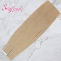 Extensions de cheveux humains Remy à double trame, lisses, avec cuticules intactes, pour salon, à bandes adhésives, vente en gros