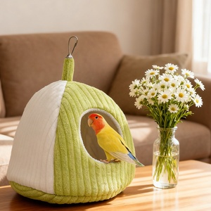 Nid chaud pour perroquet, maison en coton moelleux avec polaire épaisse - Cabane d'hiver pour se blottir et hamac pour cage, lit pour oiseaux, fournitures pour animaux <span class=keywords><strong>de</strong></span> compagnie - Product Image 4