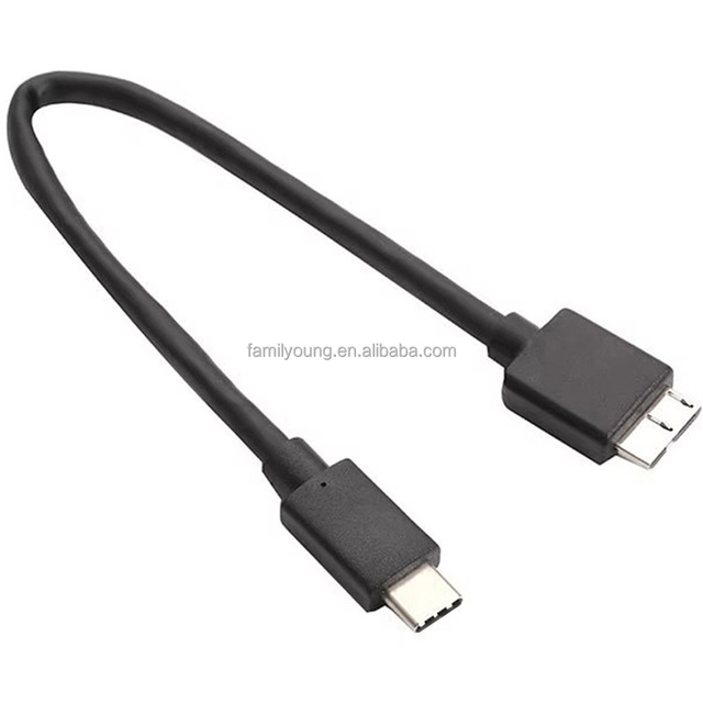 30cm USB Type C 3.1 to Micro B Cable 10Gbps Sync Data Transfer Cable Cord 2.5inch Hard Disk Cable for Phone Tablet PC Camera