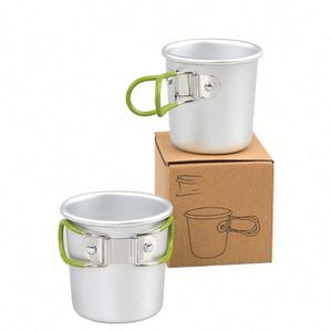 Taza de Camping Plegable Portátil de Aluminio, Taza Ligera de Metal para Beber, Uso en Exteriores, Fácil de Limpiar, para Senderismo y Viajes - Product Image 1