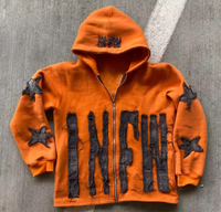 Sweat à capuche homme personnalisé Salati Hoddies fabricant de vêtements Épais surdimensionné Écusson de broderie Zip up Stone Acid Wash Vestes à capuche